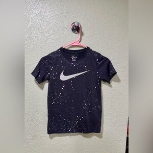 Nike Kids' Navy T-Shirt with White Speckle Design